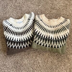 2 (2023) Primark Brown Olive Cozy Oversized Womens Sweaters Size M